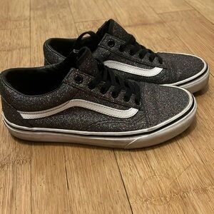 Women’s Black Sparkle Vans - size 7